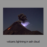 volcanic lightning in ash cloud